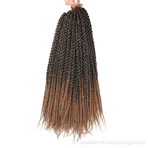 18inch Thick Senegalese Twist Braids Crochet Hair Prelooped Big Braids Synthetic Extension 12Strands/pack